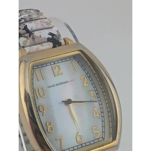 Isaac Mizrahi Live Watch Women MOP Dial Floral Stretch Band IMZ738A- New Battery - Picture 3 of 8